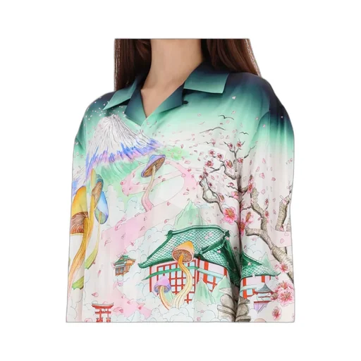 Casablanca Flower Print Long-Sleeved Shirt