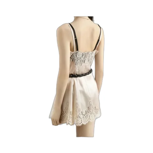 Dolce & Gabbana V-Neck Lace Detailed Mini Dress