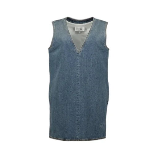 V-Neck Denim Mini Dress
