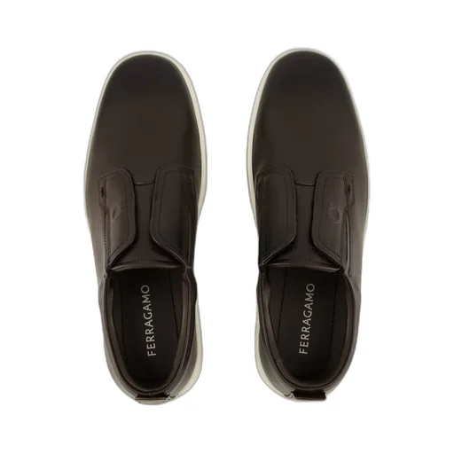 Ferragamo Round-Toe Slip-On Sneakers