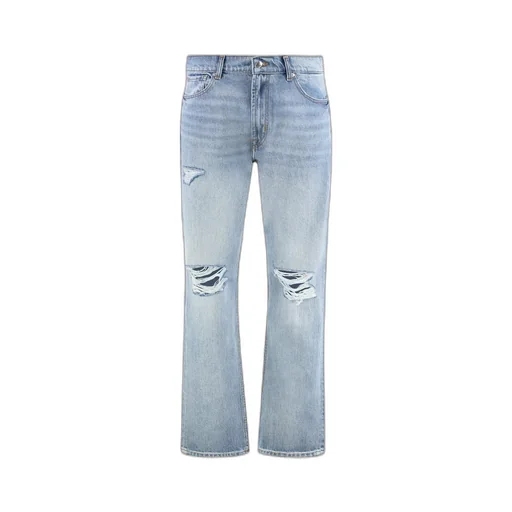 7 For All Mankind Ripped Straight-Leg Jeans
