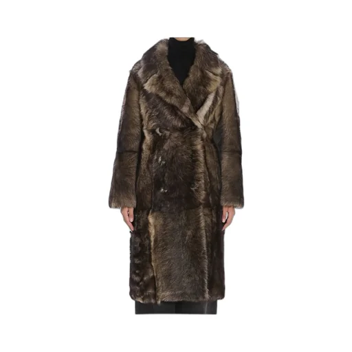 Yves Salomon Double-Breasted Fur Coat