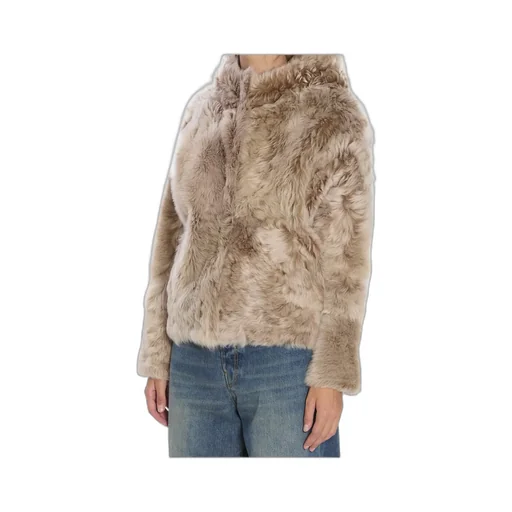 Yves Salomon Hooded Lamb Fur Jacket