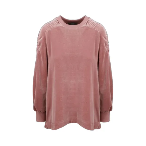 Alberta Ferretti Ruched Shoulder Crewneck Sweatshirt