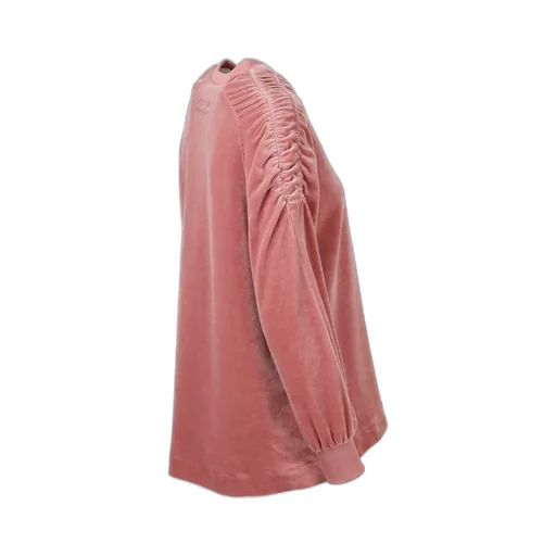 Alberta Ferretti Ruched Shoulder Crewneck Sweatshirt