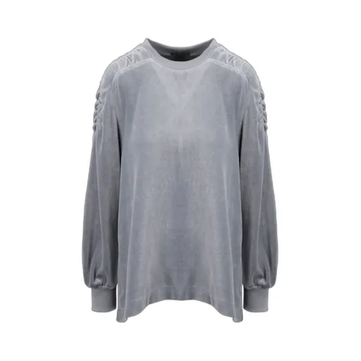 Alberta Ferretti Ruched Shoulder Crewneck Sweatshirt