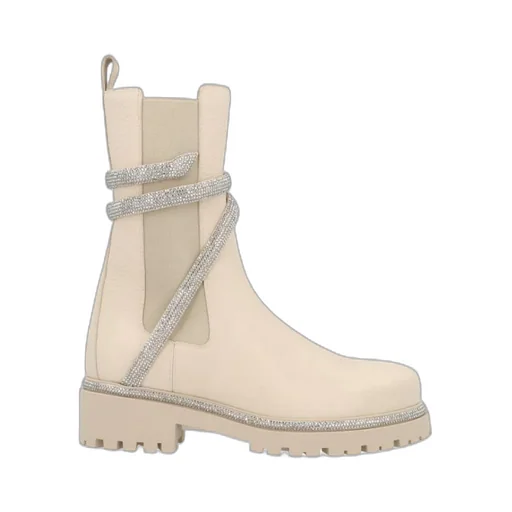 René Caovilla Embellished Round Toe Boots