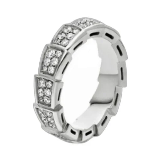 Diamond-Inlaid Snake Ring