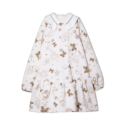 Graphic-Print Long-Sleeve Dress