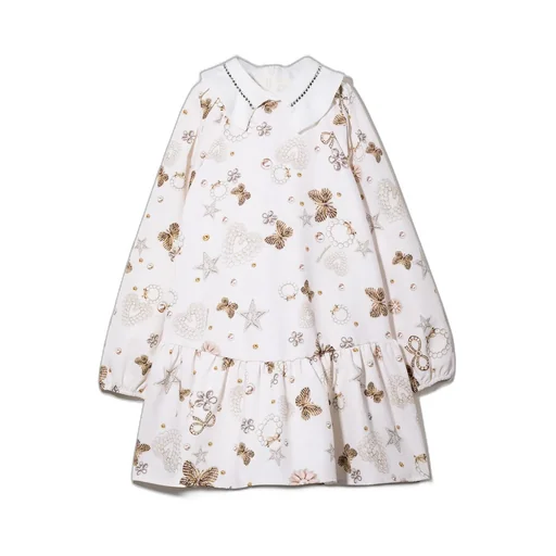 Graphic-Print Long-Sleeve Dress