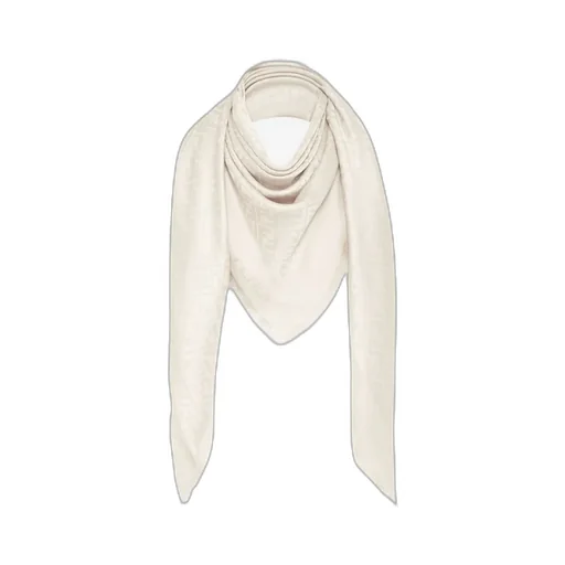 Fendi Ff Logo Printed Fringe Detailed Scarf