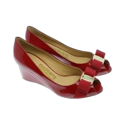 Bow Knot Fish Mouth Slope Heel Shoes