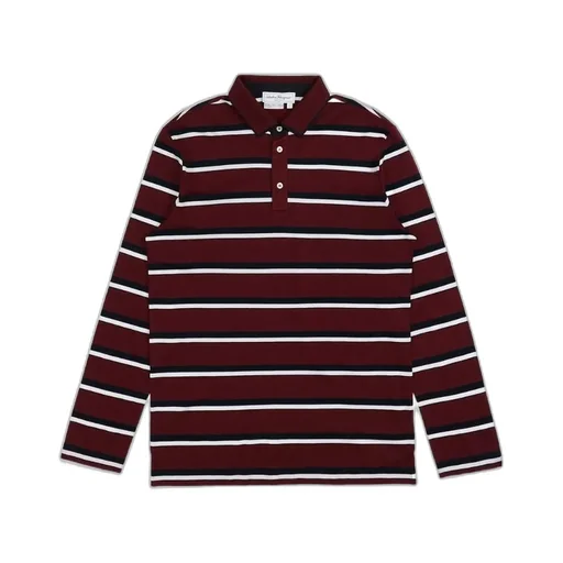 Polo Shirt With Logo Striped Lapel