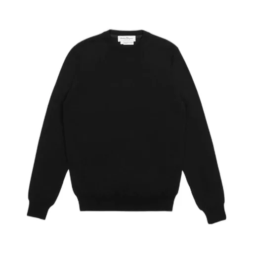 Black Round Neck Knitted Sweater