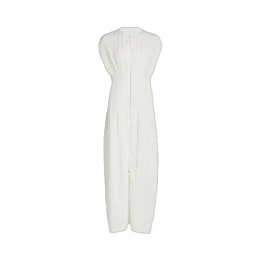 Logo Front Zipper Knitted Pattern Dress