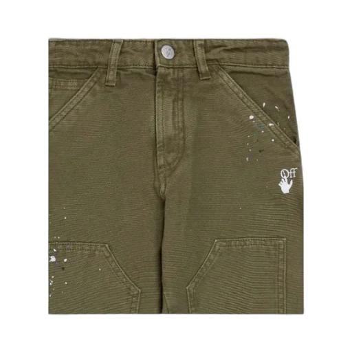 Off-White Kids Paint-Splatter Straight Leg Trousers