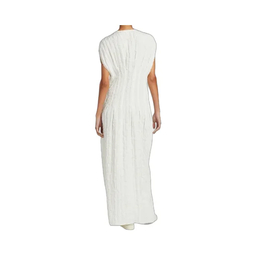 Logo Front Zipper Knitted Pattern Dress