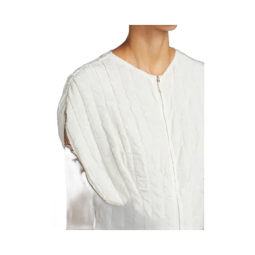 Logo Front Zipper Knitted Pattern Dress