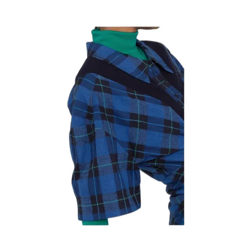 Ruched Check Shirt-Dress