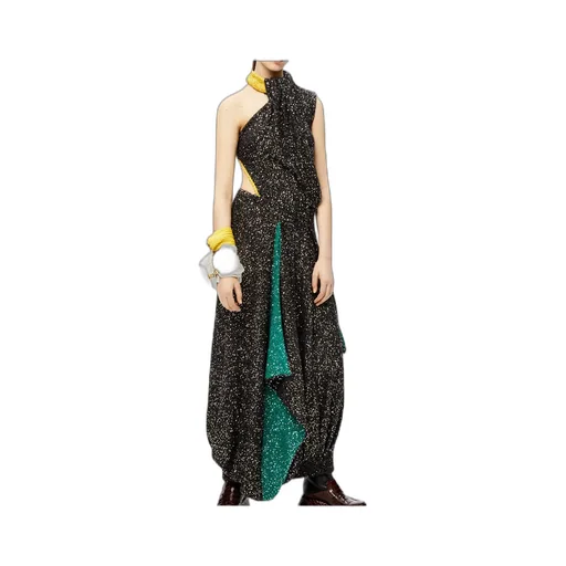 Black Sequined Knitted Dress