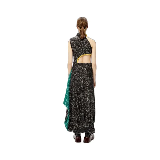 Black Sequined Knitted Dress