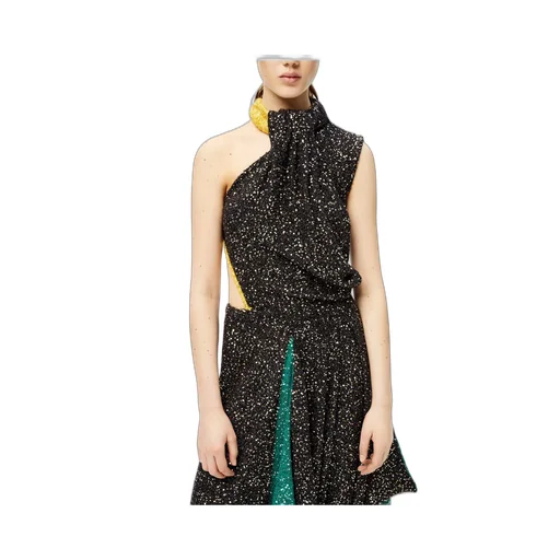 Black Sequined Knitted Dress