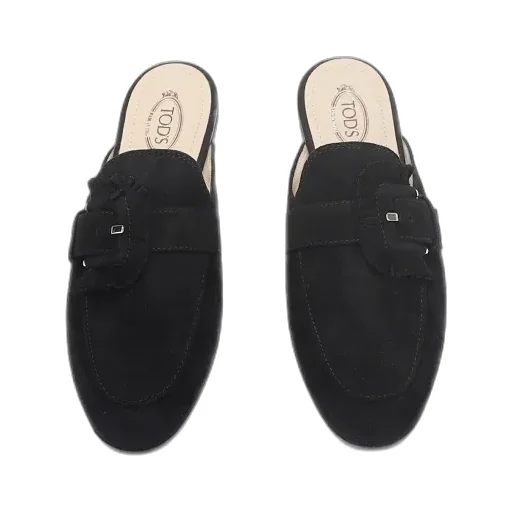 Fringed Buckle-Less Muller Shoes