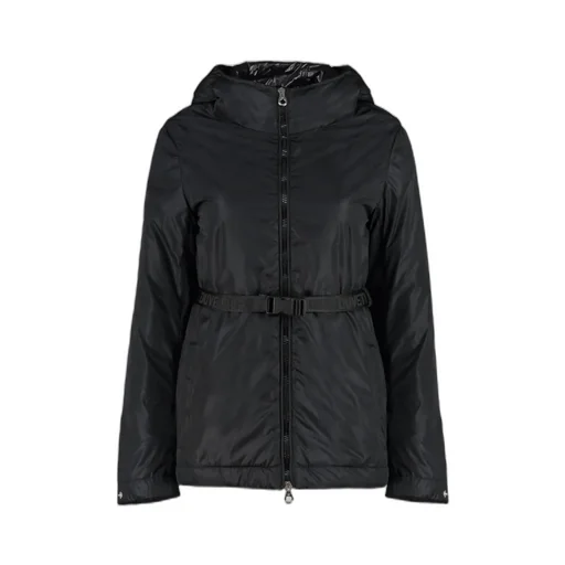 Black Long-Sleeved Hooded Casual Jacket