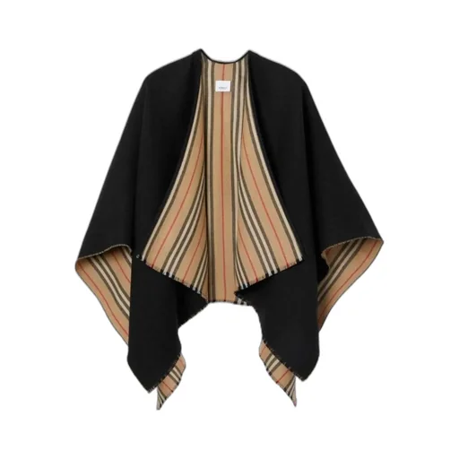 Icon Stripe Wool Reversible Cape