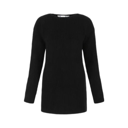 Off-White Ribbed-Knit Crewneck Jumper
