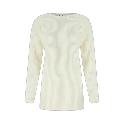 Off-White Ribbed-Knit Crewneck Jumper