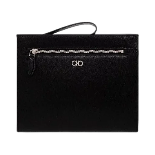 Salvatore Ferragamo Gancini Logo Plaque Clutch Bag