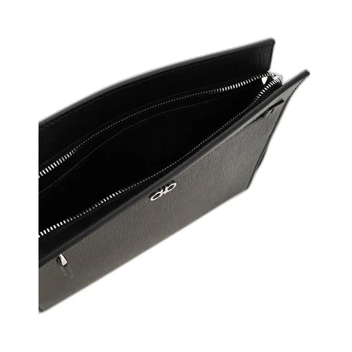 Salvatore Ferragamo Gancini Logo Plaque Clutch Bag