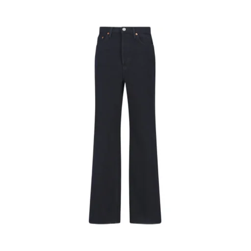 Re/Done Logo Patch Wide-Leg Jeans