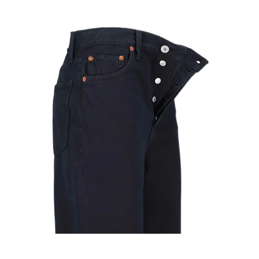 Re/Done Logo Patch Wide-Leg Jeans