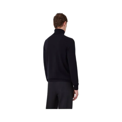 Emporio Armani Logo Embroidered Ribbed Turtleneck Jumper