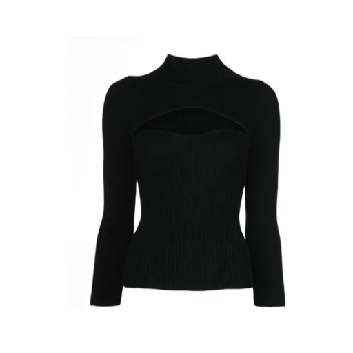 Angela Cut-Out Ribbed-Knit Top