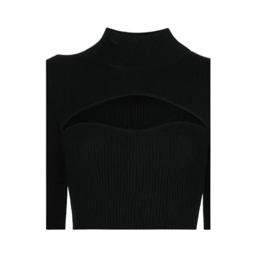 Angela Cut-Out Ribbed-Knit Top