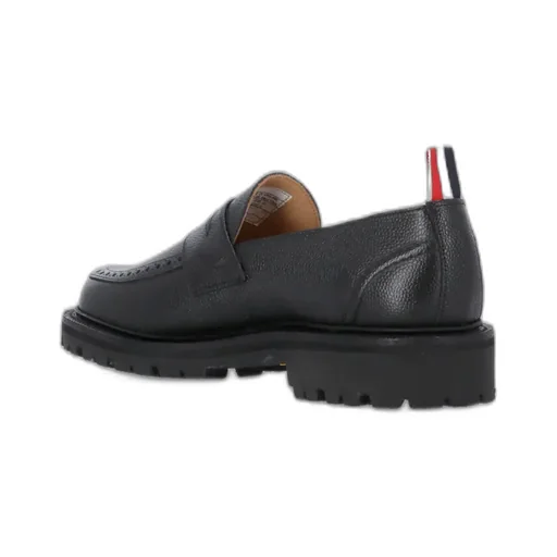 Grosgrain-Loop Round-Toe Loafers