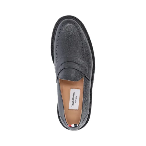 Grosgrain-Loop Round-Toe Loafers