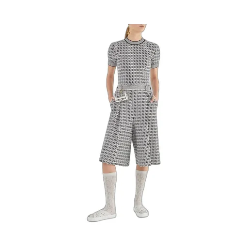 Ff Pattern Straight Tube Trousers