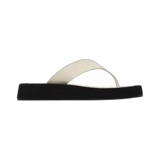 White Clip-On Sandals
