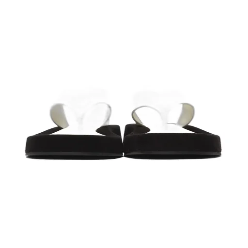 White Clip-On Sandals