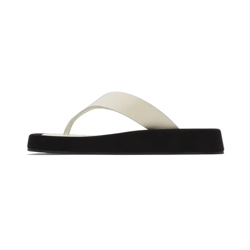 White Clip-On Sandals