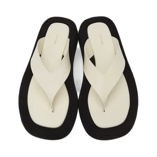 White Clip-On Sandals