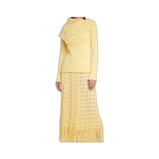 Irregular Neckline Knitted Pullover