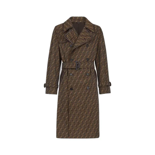 Fendi Ff Motif Belted Trench Coat