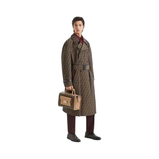 Fendi Ff Motif Belted Trench Coat