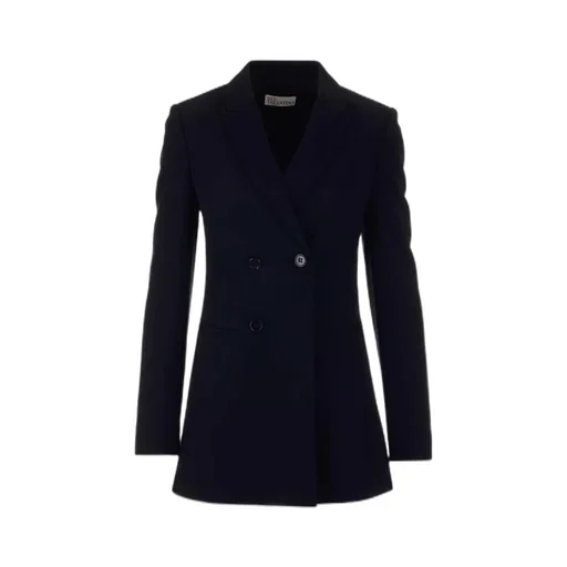 Double-Breasted Peak Lapel Long Blazer