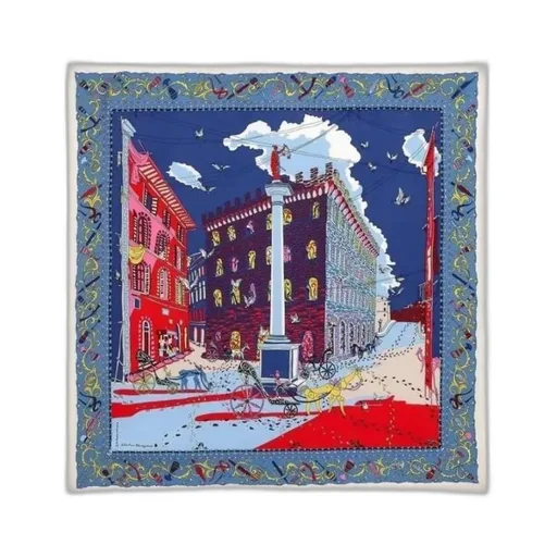 Architectural Printed Silk Scarf